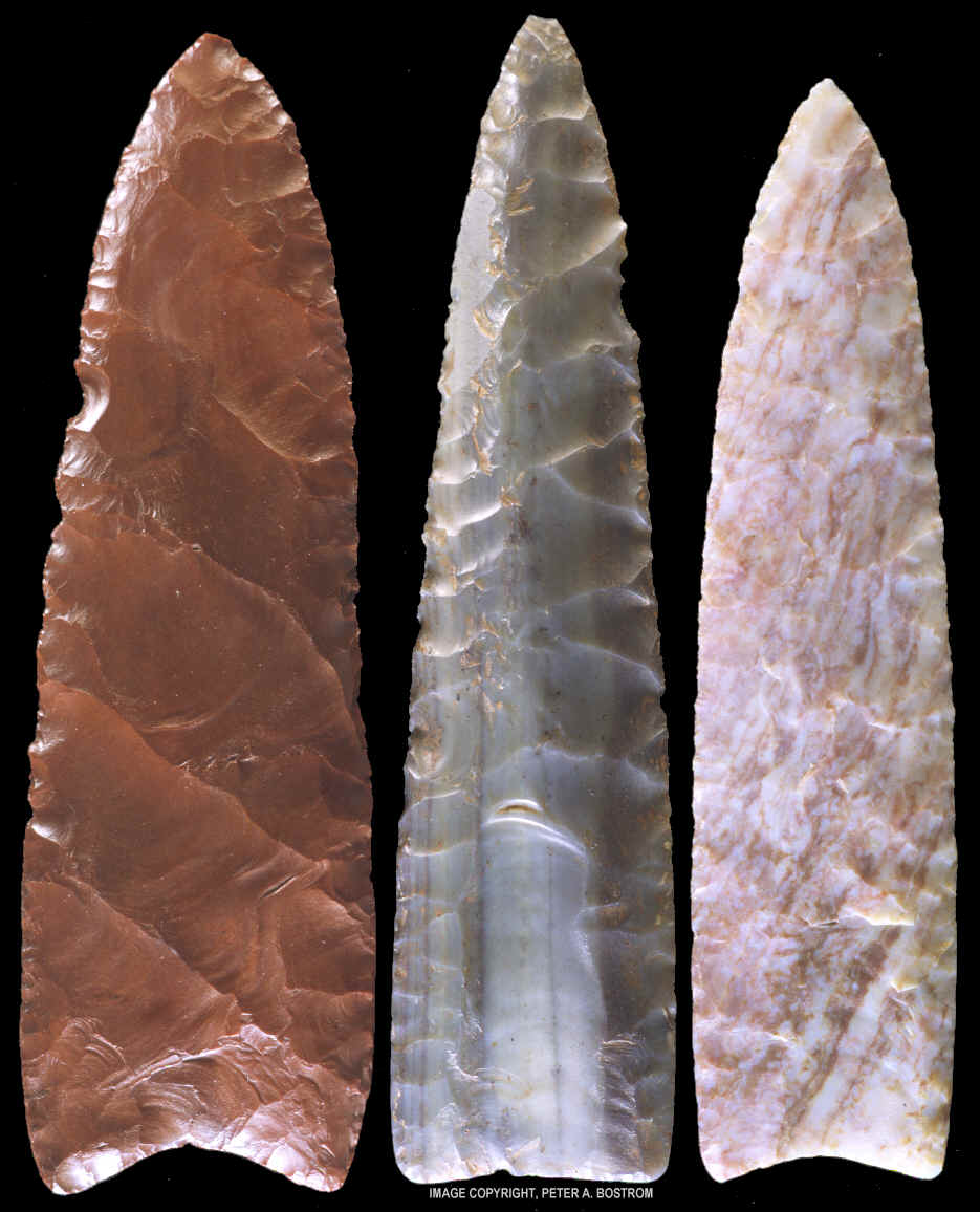 3 Clovis points from three different Clovis caches.