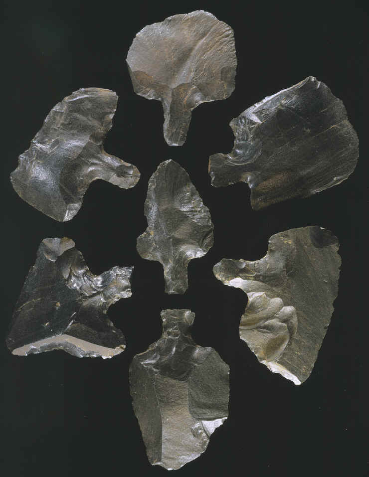 Group of seven Mataa Spear Points from Easter Island.