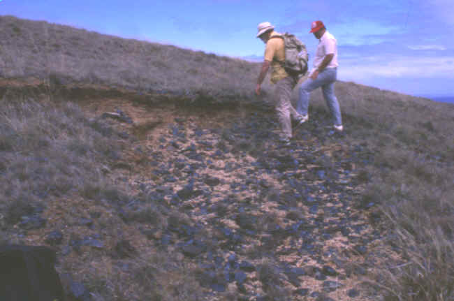 Obsidian quarry site on Easter Island.