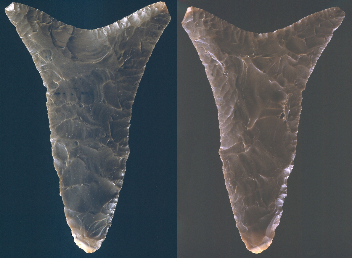 Two views of a Fish Tail biface from Egypt.