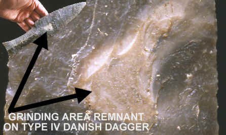 Magnified view of surface grinding on Type IV Dagger.