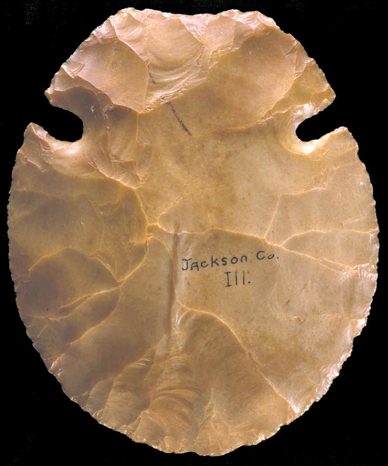 St. Clair side-notched hoe from Jackson Co., Illinois