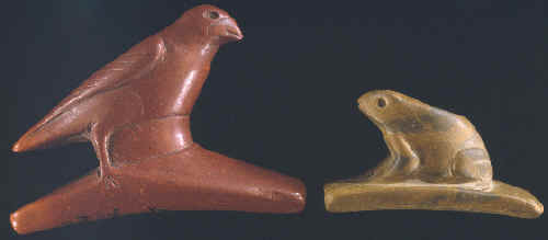 Two Hopewell effigy pipes from southern Illinois.