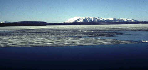 View of the Bering Strait and the mountains of Siberia.