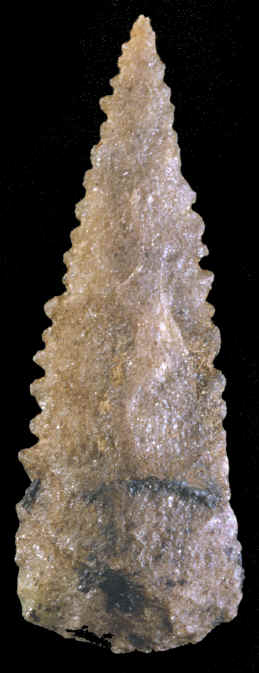 A Kimberley point made of quartzite.