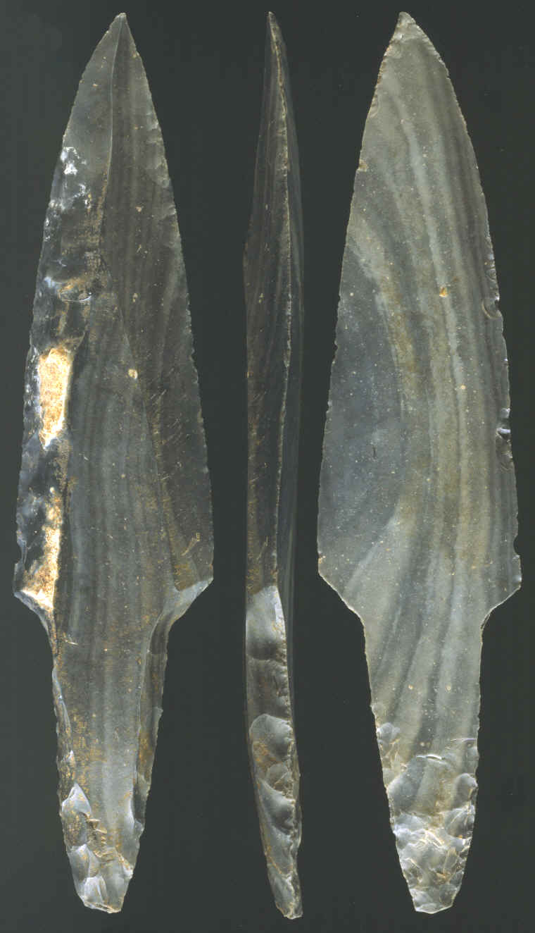 Mayan stemmed macro blade.