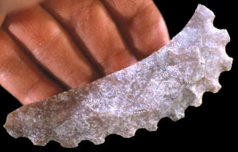 Mayan curved serrated blade eccentric.
