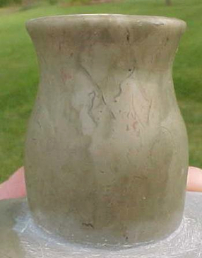 Close-up of pipe bowl showing fossils in the stone.