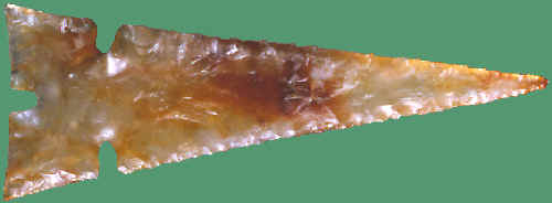 Kaolin chert Cahokia point made by Gary Merlie.