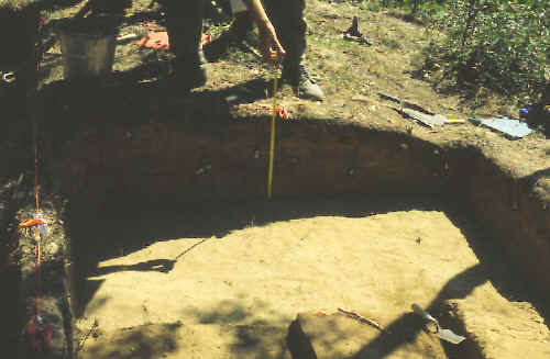 Excavation profile at terrace edge, Moose Creek site.
