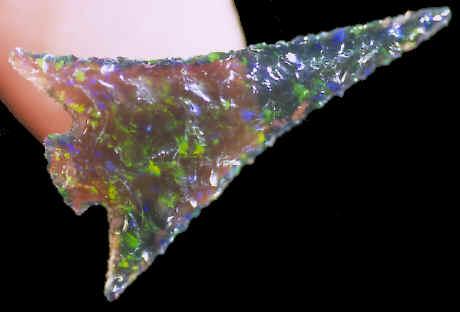 Synthetic opal arrow point.