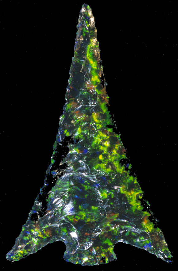 Snythetic opal arrowhead.