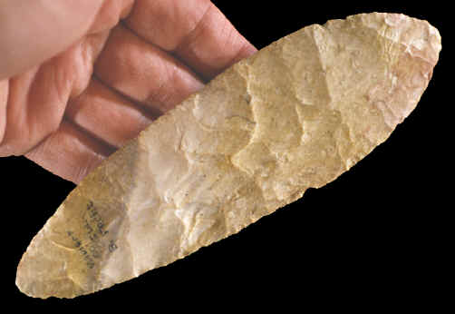 Colorful Burlington chert Ramey knife.