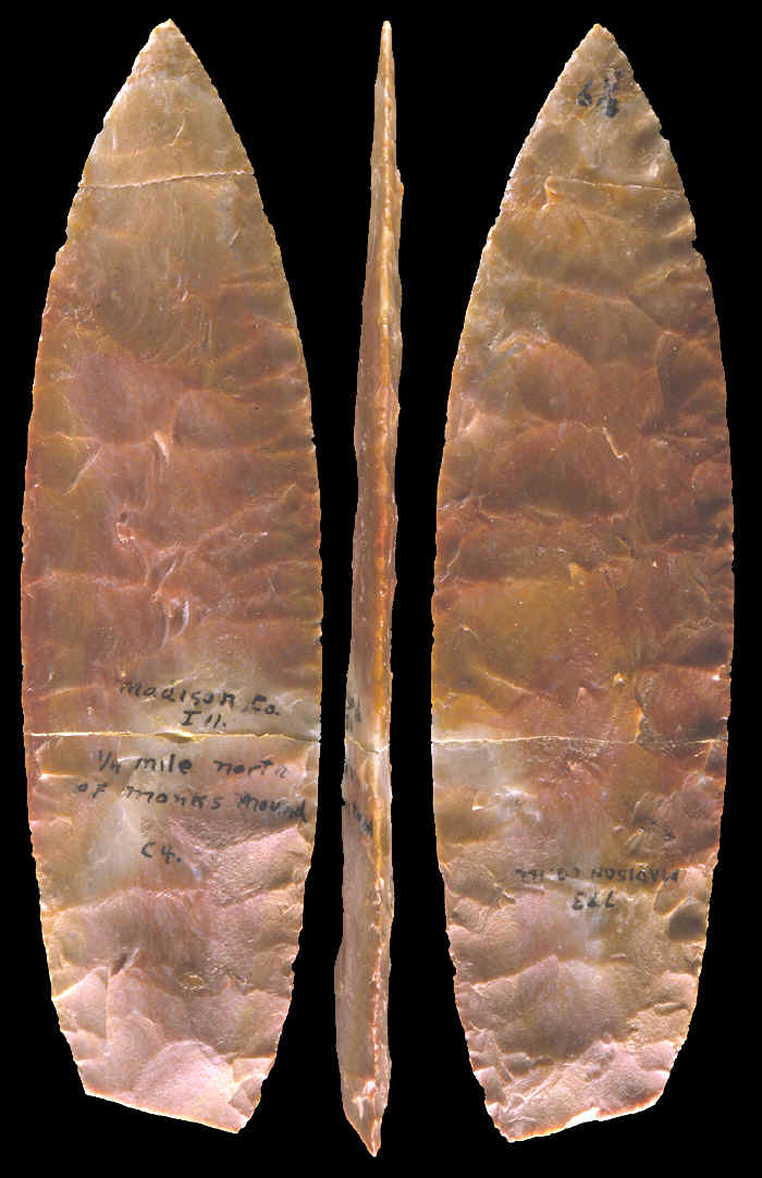 Ramey knife made of red Kaolin chert.