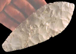 White Burlington chert Ramey knife.