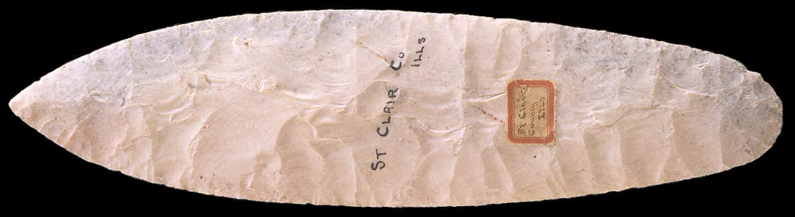 Ramey knife made of white Burlington chert.