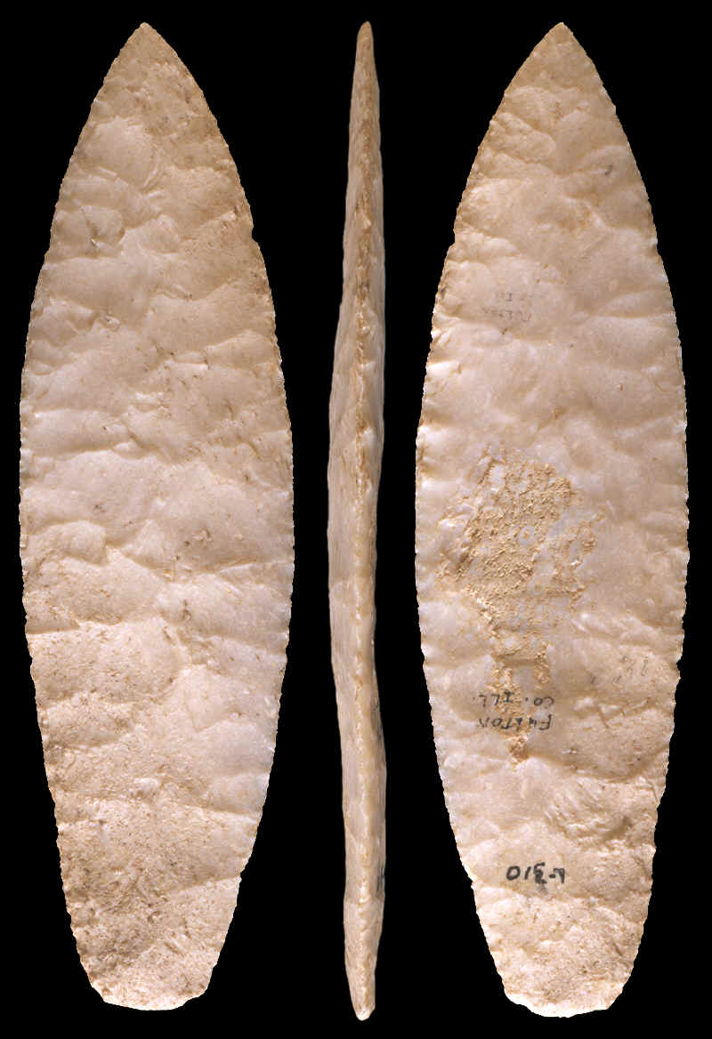 Large Ramey knife made of white Kaolin chert.