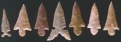 Arrow points found in Craig Mound.