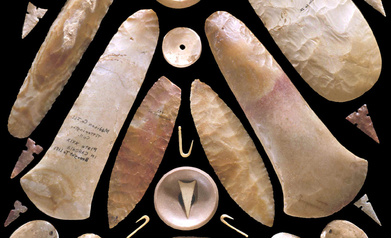 Artifacts from the Cahokia culture, southern Illinois.