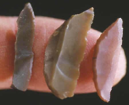 Microliths from the Mesolithic period Europe.
