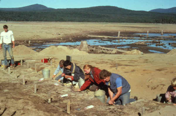 Vail site excavation in river bed.