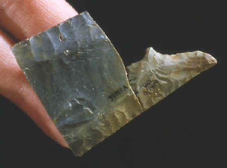 Fluted point base from the Vail, Maine.