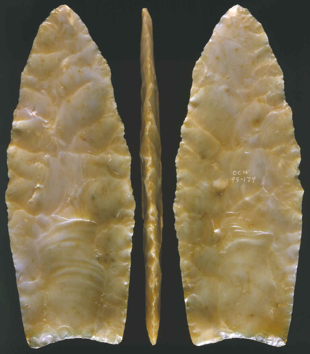 Clovis point made by D.C. Waldorf.