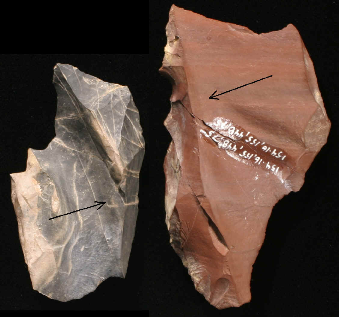 Two overshot flakes from the Windy City site.