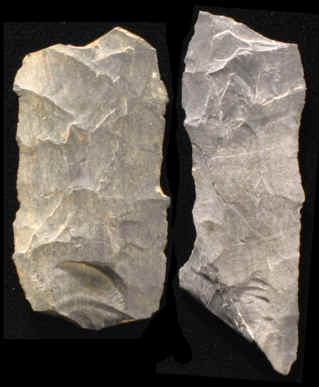 Channel flake segments from the Windy City site.