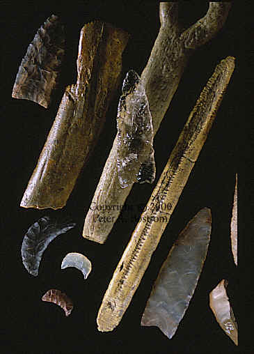 Clovis artifacts from several different sites.